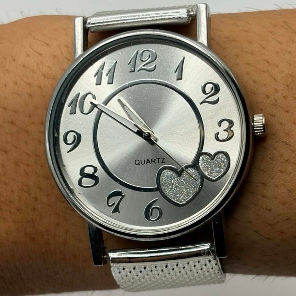 Silver Heart Men’s Watch